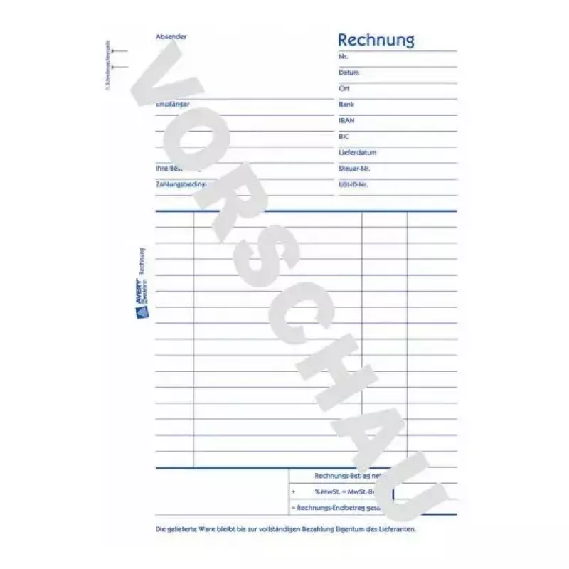 Verwaltungsbuch Avery 1230 Blau Weiß