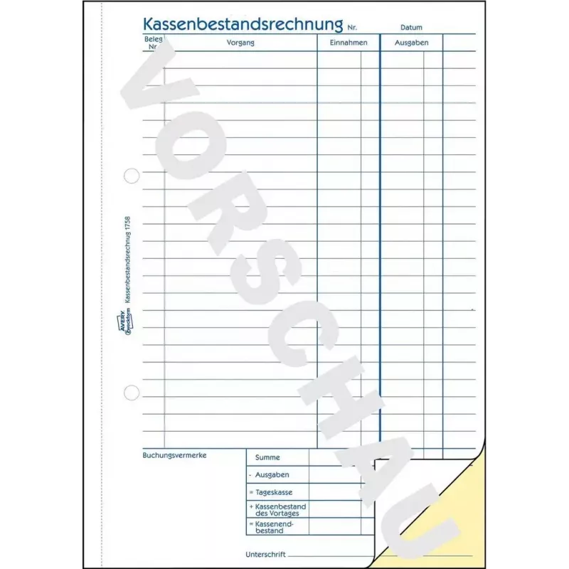 Buchhaltungs-Formularbuch A5 Avery 1758