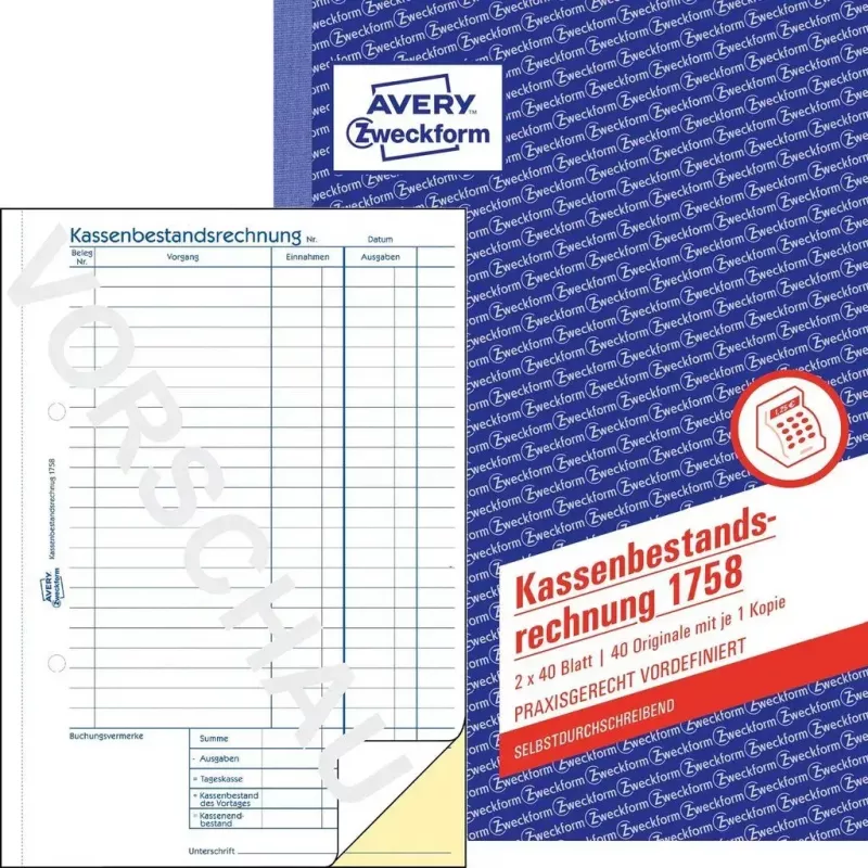 Buchhaltungs-Formularbuch A5 Avery 1758