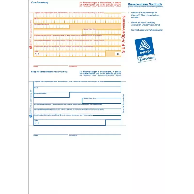 Geschäftsformular Avery 2817
