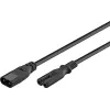 Wentronic IEC-60320-C8 auf IEC-60320-C7 2m C8 Kupplung auf C7 Kupplung Schwarz (97201)
