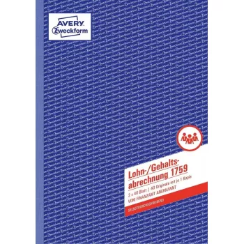 Buchhaltungsformular/-buch AVERY 1759 A4 40 Seiten