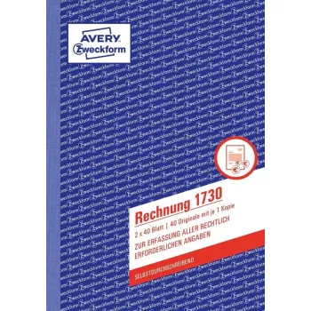 Buchhaltungsformularbuch AVERY 1730-5 A5 40 Seiten