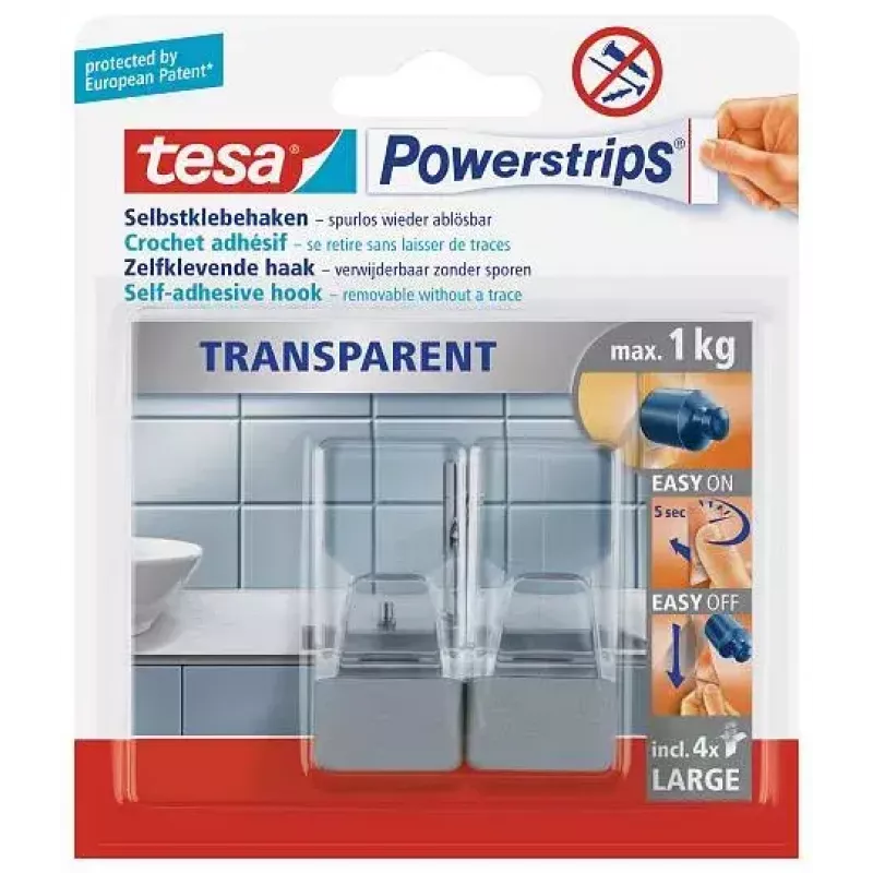Handtuchhaken TESA 58812 Indoor Transparent 2 Stk.
