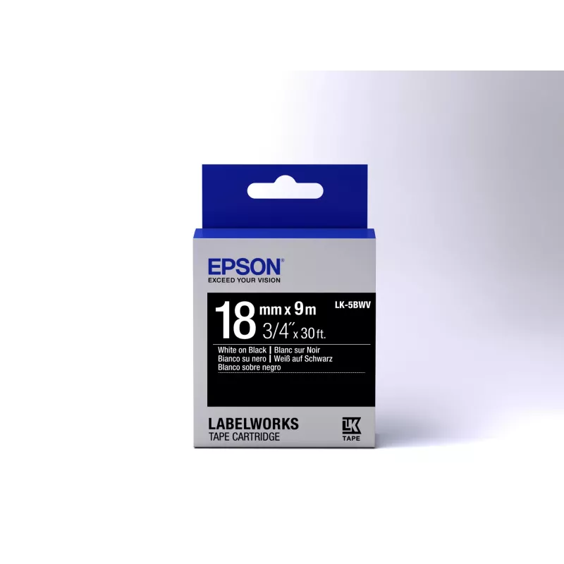 Epson Label Cartridge Vivid LK-5BWV Weiß/Schwarz 18 mm (9 m)