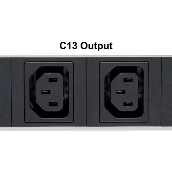 Intellinet 19 Zoll 1U Rackmount Anti-Shedding 8-fach C13 Power Distribution Unit (PDU) mit abnehmbarem Netzkabel und rückseitigem C20-Eingang