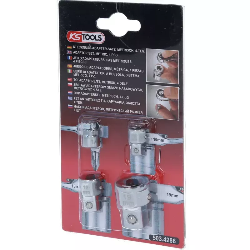 Steckschlüsselsatz KS Tools 503.4286 4 Köpfe Chrom-Vanadium-Stahl