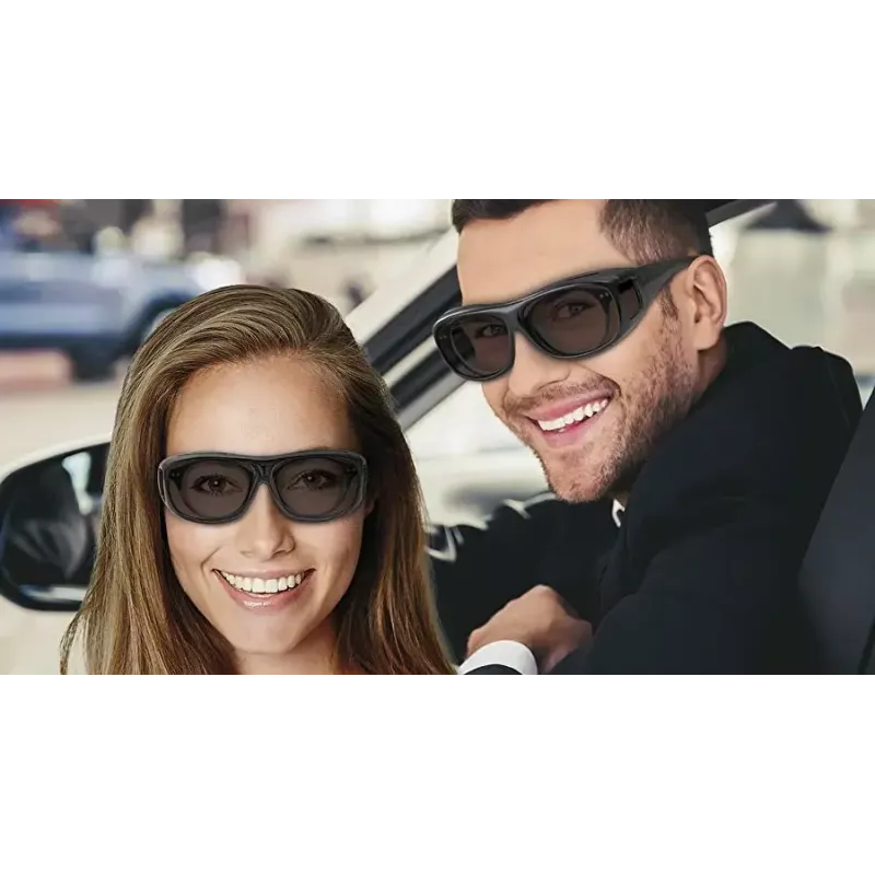 Sonnenbrille WEDO 271 48599 Oval wrap-around, Unisex, polarisierende Gläser, Überbrillen-Stil