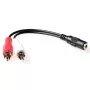 ACT 0,15 Meter Audio-Verbindungskabel 1x 3,5 mm Klinkenstecker auf 1x 3,5 mm Stereo-Klinkenbuchse – 2x Cinch-Stecker