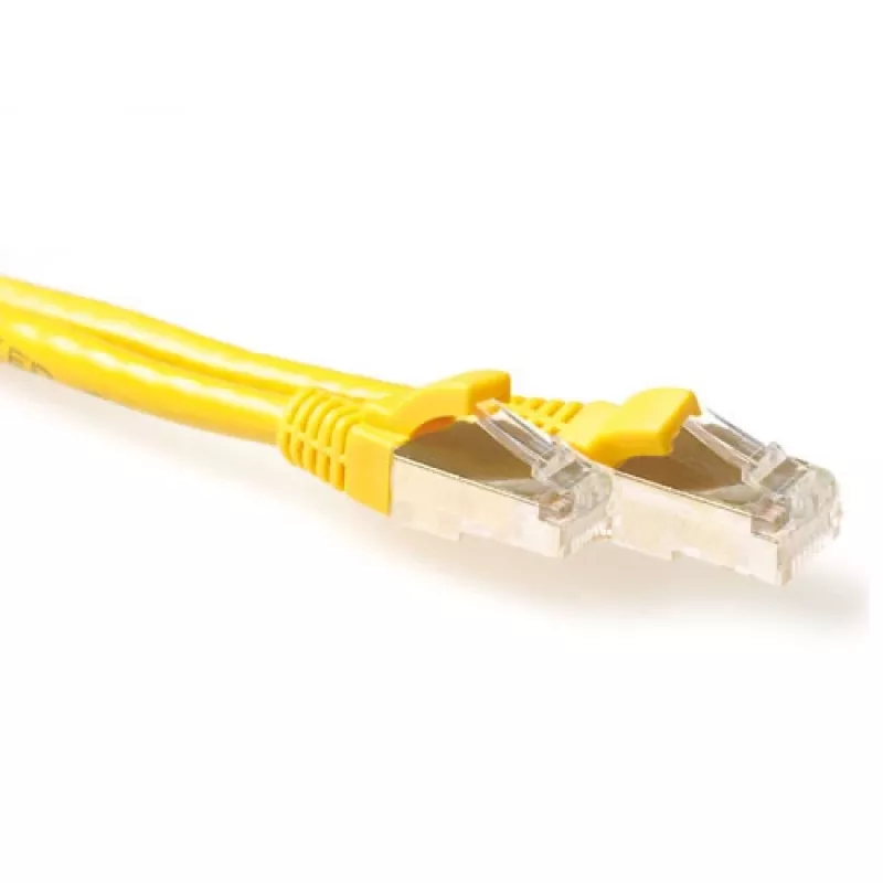 ACT Gelb 2 Meter LSZH SFTP CAT6A Patchkabel rastnasenfrei mit RJ45-Steckern