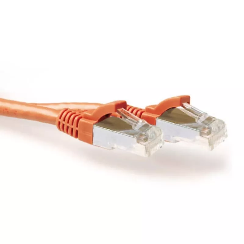 ACT Orange 15 Meter LSZH SFTP CAT6A Patchkabel rastnasenfrei mit RJ45-Steckern