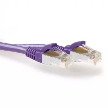 ACT Lila 2 Meter LSZH SFTP CAT6A Patchkabel abgesetzter Tüllenstecker mit RJ45-Steckern