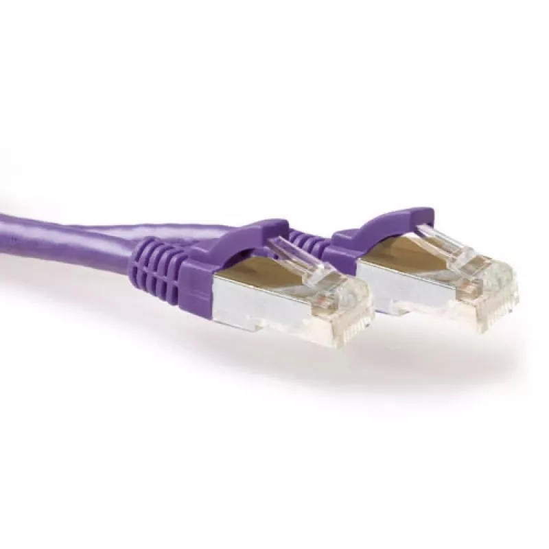 ACT Lila 3 Meter LSZH SFTP CAT6A Patchkabel rasthemmend mit RJ45-Steckern