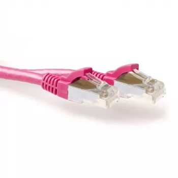 ACT Pink 1,5 m LSZH SFTP CAT6A Patchkabel rastnasenfrei mit RJ45-Steckern