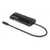Manhattan USB-C Dock/Hub mit Kartenleser, Anschlüsse (x6): Ethernet, HDMI, USB-A (x3) und USB-C, mit Power Delivery (100 W) zum USB-C-Anschluss (Hinweis: zusätzliches USB-C-Netzteil und USB-C-Kabel erforderlich), universell für alle Geräte, Aluminium, entspricht DKT30CSDHPD3