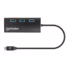 Manhattan USB-C Dock/Hub mit Kartenleser, Anschlüsse (x6): Ethernet, HDMI, USB-A (x3) und USB-C, mit Power Delivery (100 W) zum USB-C-Anschluss (Hinweis: zusätzliches USB-C-Netzteil und USB-C-Kabel erforderlich), universell für alle Geräte, Aluminium, entspricht DKT30CSDHPD3
