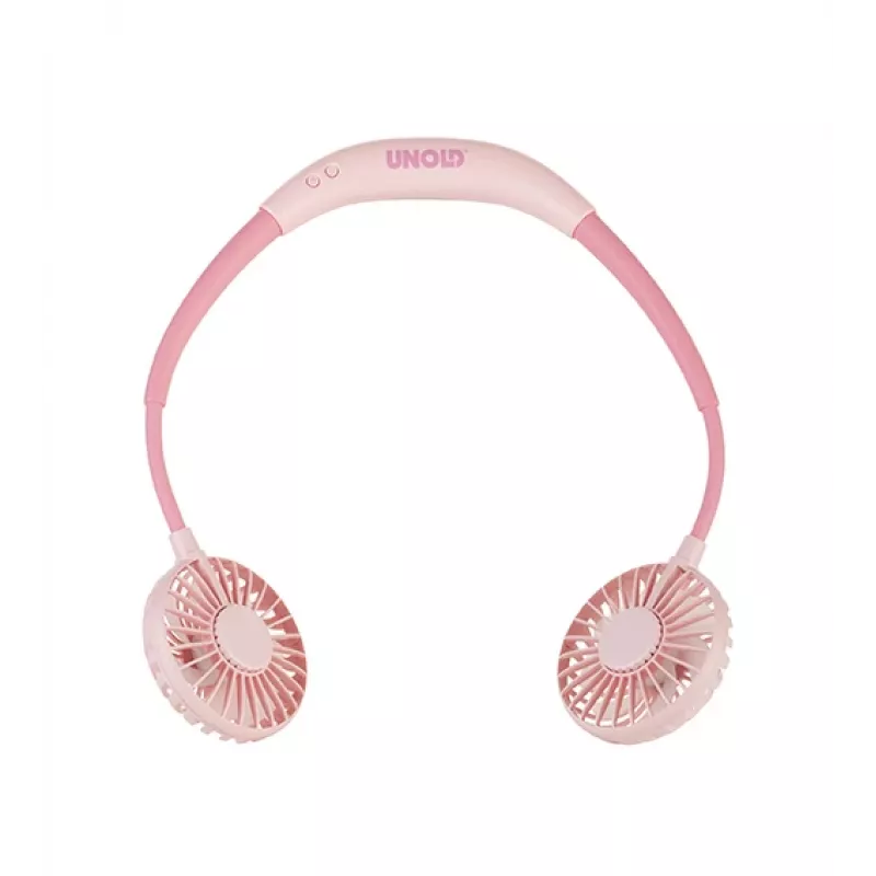 Unold Nackenventilator Breezy Pink, Pink, 2 Lüfter, 8 h, Nackenventilator, Weiß, 1 Stück