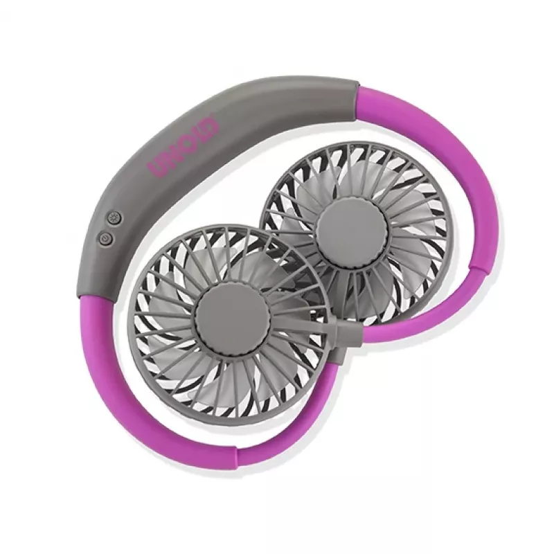 Unold Nackenventilator Breezy Anthrazit, Anthrazit, Lila, 2 Lüfter, 8 h, Nackenventilator, Weiß, 1 Stk.