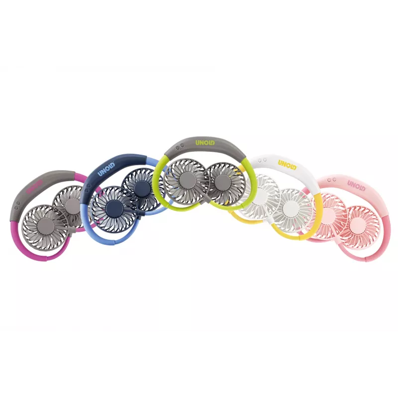 Unold Nackenventilator Breezy Anthrazit, Anthrazit, Lila, 2 Lüfter, 8 h, Nackenventilator, Weiß, 1 Stk.