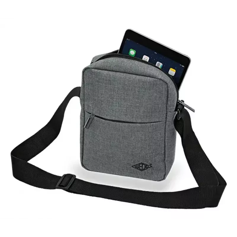 Umhängetasche WEDO 59 350512 — Polyester grau Unisex Schulter-/Handtasche, Reißverschluss