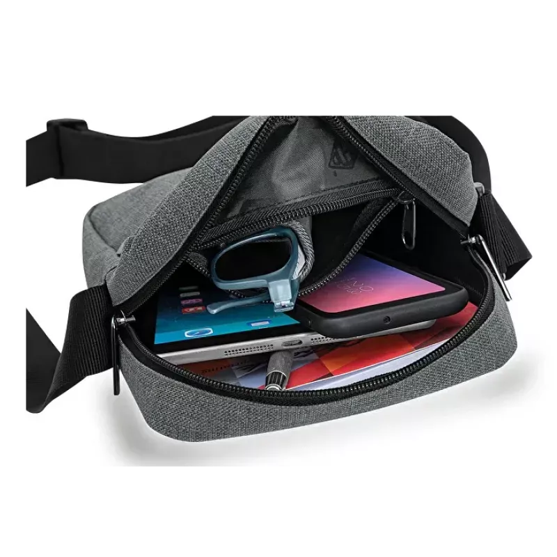 Umhängetasche WEDO 59 350512 — Polyester grau Unisex Schulter-/Handtasche, Reißverschluss
