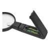 Hand-LED-Lupe WEDO 271 7565 — 5× Vergrößerung, batteriebetrieben, Schwarz/Weiß