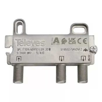 Kabelverteiler Televes 519502 Edelstahl 5-2400 MHz