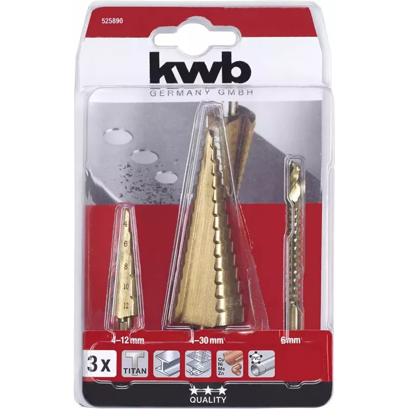 Bohrer-Set KWB 525890 Schnellarbeitsstahl HSS 10mm Tiefe 155mm Höhe