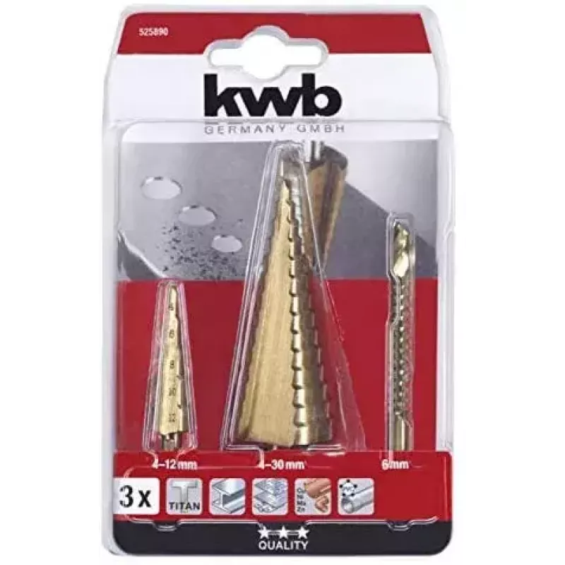 Bohrer-Set KWB 525890 Schnellarbeitsstahl HSS 10mm Tiefe 155mm Höhe