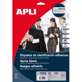 Selbstklebende Druckeretiketten APLI 12252 Weiß 6,35 x 2,96 cm 540 Etiketten