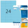 Selbstklebende Druckeretiketten HERMA Coloured Labels A4 70x37 mm blau