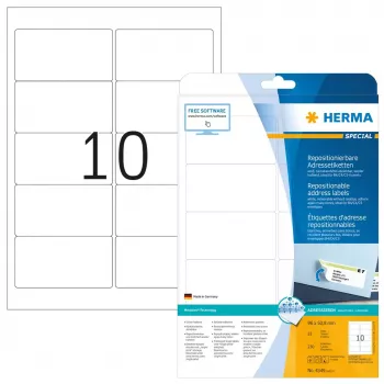 Wiederablösbare Adressetiketten HERMA Movables A4 96x50,8 mm