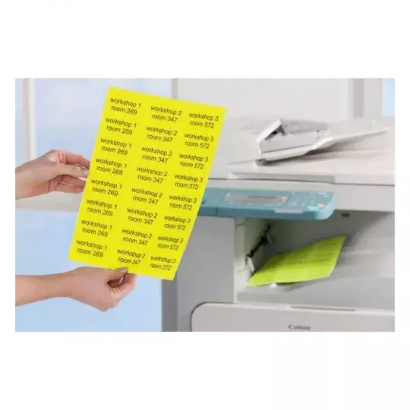 Selbstklebendes Etikett Avery L6006-25 Abgerundetes Rechteck Wiederablösbar Gelb