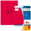 Selbstklebende Druckeretiketten HERMA Neon-Etiketten A4 63,5x29,6 mm leuchtend rot 540 Stück