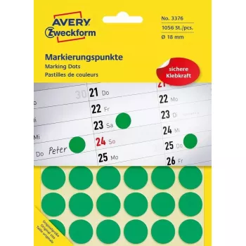 Farbcodierungspunkte, Avery, Grün