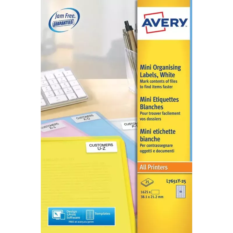 Mini Label Laser Avery L7651 Gelb