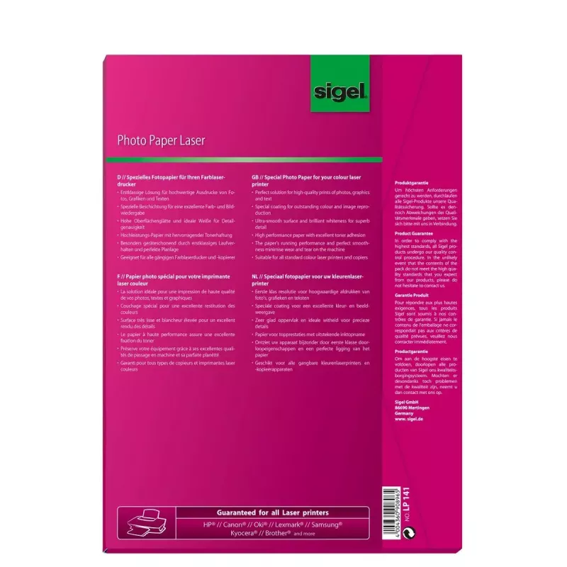 Fotopapier Glanz Sigel LP141 A4