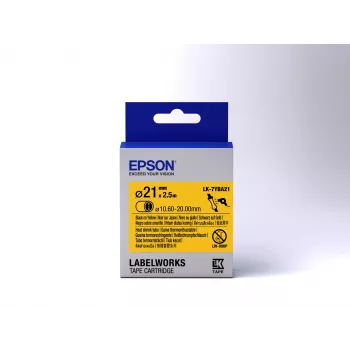 Epson Label Cartridge Heat Shrink Tube (HST) LK-7YBA21 Schwarz/Gelb D21mm (2,5 m)