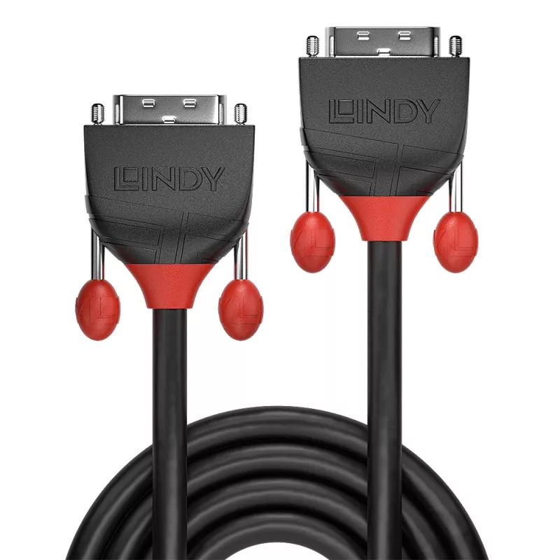 Lindy 2m DVI-D Single Link Kabel, Schwarz Line