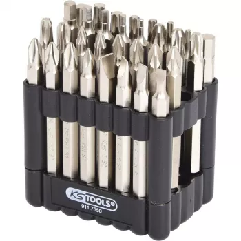 Schraubendreherbitsatz KS Tools 911.7550 — 32 Stück, Nickel, 75 mm, 1/4 Zoll (25,4/4 mm) Sechskantschaft