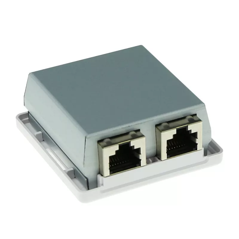 Aufputz-geschirmte Anschlussdose ACT FA7004, 2-Port CAT6A