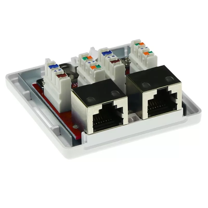 Aufputz-geschirmte Anschlussdose ACT FA7004, 2-Port CAT6A