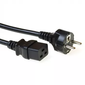 ACT Netzkabel CEE 7/7 Stecker (gerade) - C19 schwarz 5 m