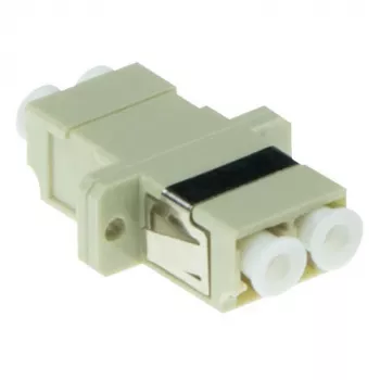 ACT Glasfaser LC-Duplex-Adapter Multimode OM1/OM2 Flansch, LC/LC, Elfenbein, Multimode, Keramik, OM1, 1 Stk.