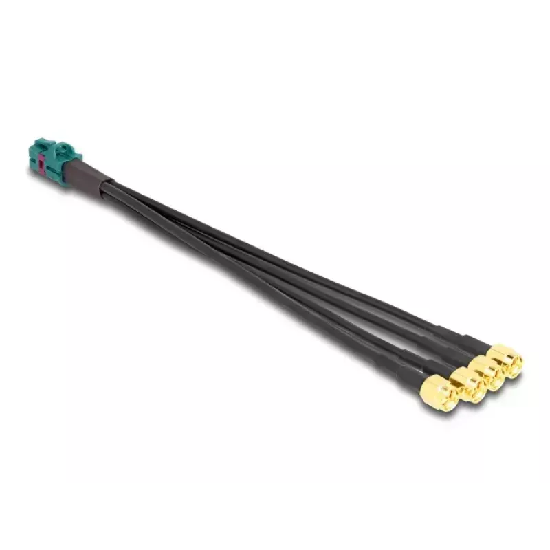 DeLOCK 90142 Koaxialkabel 0,2 m Mini FAKRA Z 4 x SMA Schwarz