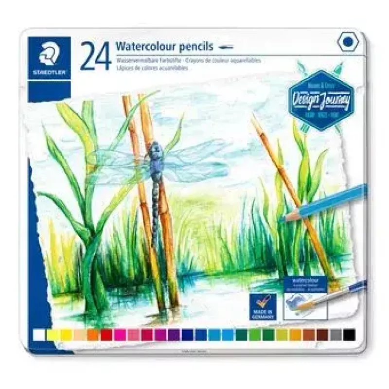 Staedtler Design Journey Aquarellstifte, 24 Stück im Metalletui (14610C M24)