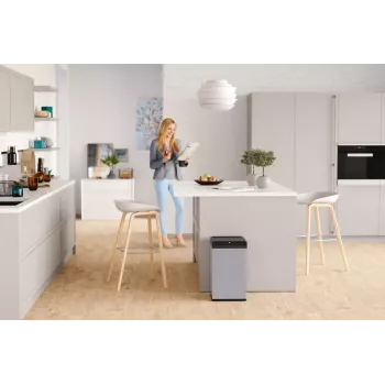 Hailo Big-Box Swing L Rechteckiger Stahl Abfalleimer Silber
