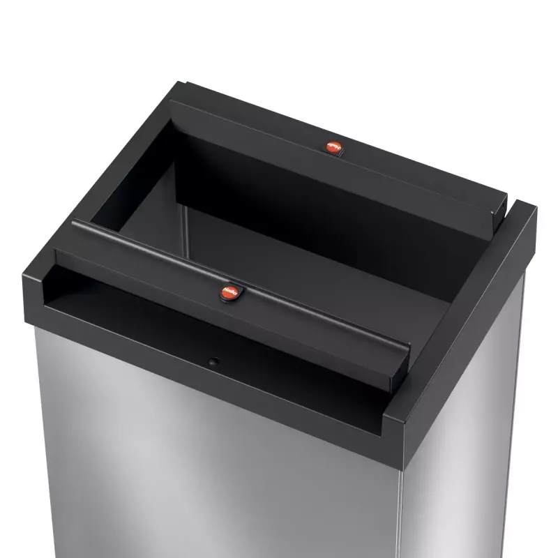 Hailo Big-Box Swing L Rechteckiger Stahl Abfalleimer Silber