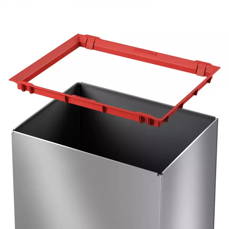 Hailo Big-Box Swing L Rechteckiger Stahl Abfalleimer Silber