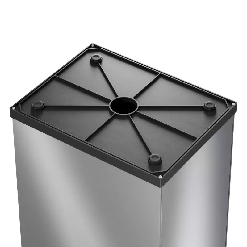 Hailo Big-Box Swing L Rechteckiger Stahl Abfalleimer Silber